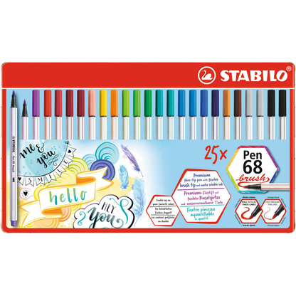 Artikelbild für STABILO Pen 68 brush Brush-Pens farbsortiert, 25 St., Artikelnummer 272282