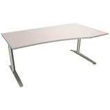 Artikelbild 1 für fm fastline höhenverstellbarer Schreibtisch lichtgrau Bogenform, C-Fuß-Gestell silber 180,0 x 80,0/100,0 cm, Artikelnummer 335053