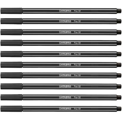 Artikelbild 2 für STABILO Pen 68 Filzstifte schwarz, 10 St., Artikelnummer 460360