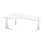 Artikelbild 1 für HAMMERBACHER US82 höhenverstellbarer Schreibtisch weiß L-Form, C-Fuß-Gestell weiß 200,0 x 80,0/120,0 cm, Artikelnummer 865131