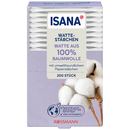 Artikelbild für ISANA Wattestäbchen weiß, 200 St., Artikelnummer 546764