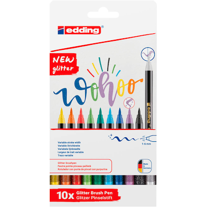 Artikelbild 2 für edding 1340 glitzer Brush-Pens farbsortiert, 10 St., Artikelnummer 512287