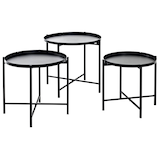 Artikelbild 1 für HAKU Möbel Beistelltische-Set rund Metall schwarz, 3 St., Artikelnummer 557882