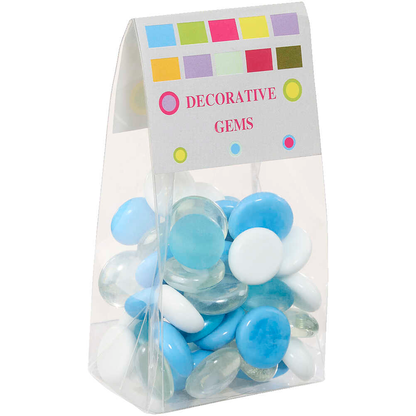 Artikelbild für GLOREX Muggelsteine blau, weiß, hellblau Glasnuggets Ø 20,00 mm, 200,0 g, 1 Pack, Artikelnummer 732158