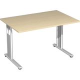Artikelbild 1 für geramöbel Flex Schreibtisch ahorn rechteckig, C-Fuß-Gestell silber 120,0 x 80,0 cm, Artikelnummer 881351