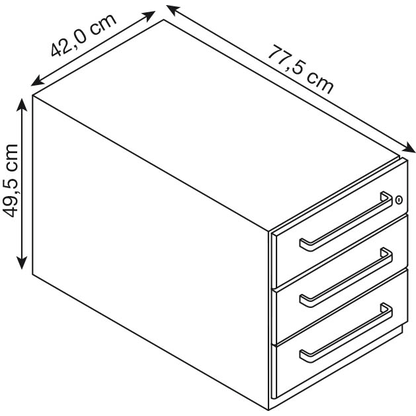 Artikelbild 2 für BISLEY Note Rollcontainer silber 3 Auszüge 42,0 x 77,5 x 49,5 cm, Artikelnummer 453062
