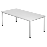 Artikelbild 1 für HAMMERBACHER Orbis höhenverstellbarer Schreibtisch weiß rechteckig, 4-Fuß-Gestell silber 200,0 x 100,0 cm, Artikelnummer 638135