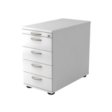 Artikelbild 1 für HAMMERBACHER Solid SC50 Standcontainer weiß 5 Auszüge Metall-Bügelgriff chrom 42,8 x 80,0 x 72,0 - 76,0 cm, Artikelnummer 982991