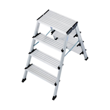 Artikelbild 1 für KRAUSE Stehleiter beidseitig MONTO Treppo silber 2x 4 Stufen, H: 97,0 cm, Artikelnummer 567572