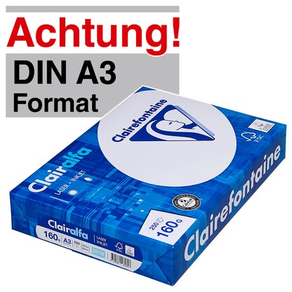 Artikelbild für Clairefontaine Kopierpapier Clairalfa DIN A3 160 g/qm 250 Blatt, Artikelnummer 503476