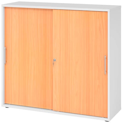 Artikelbild für HAMMERBACHER Schiebetürenschrank, V1753S/W/6/RE buche, weiß 2 Fachböden 120,0 x 40,0 x 110,0 cm, Artikelnummer 377428