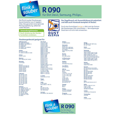 Artikelbild 2 für flink & sauber R 090 Staubsaugerbeutel, 4 St., Artikelnummer 539277