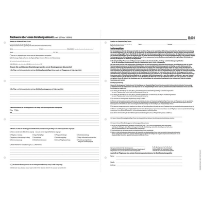 Artikelbild für BOI Nachweis über einen Beratungseinsatz Formulare, 50 St., Artikelnummer 702096