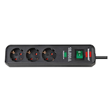 Artikelbild 1 für brennenstuhl Eco-Line 3-fach Steckdosenleiste mit Überspannungsschutz 1,5 m schwarz, Artikelnummer 155890