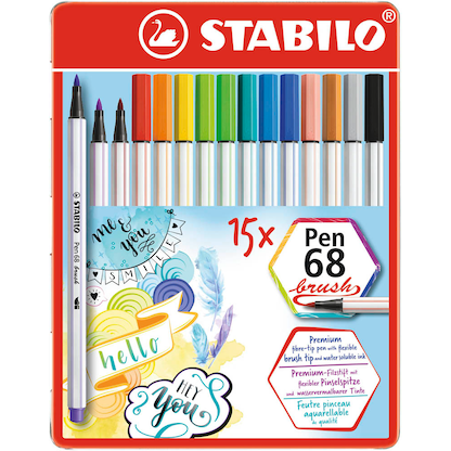 Artikelbild für STABILO Pen 68 brush Brush-Pens farbsortiert, 15 St., Artikelnummer 272267