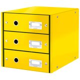 Artikelbild 1 für LEITZ Schubladenbox Click & Store gelb 60480016, DIN A4 mit 3 Schubladen, 1 St., Artikelnummer 916852