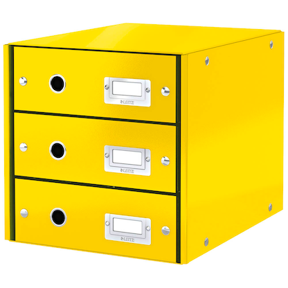 Artikelbild für LEITZ Schubladenbox Click & Store gelb 60480016, DIN A4 mit 3 Schubladen, 1 St., Artikelnummer 916852