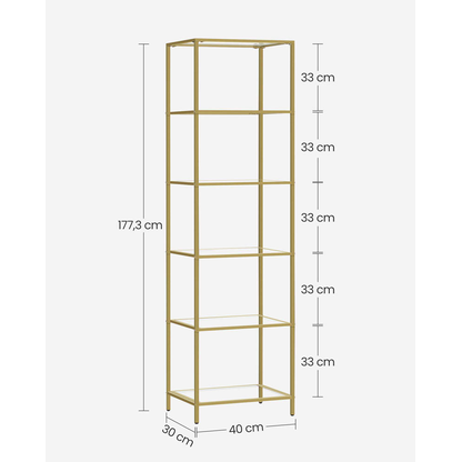 Artikelbild 5 für VASAGLE Bücherregal gold 40,0 x 30,0 x 177,3 cm, 1 St., Artikelnummer 261049