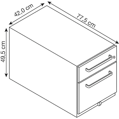 Artikelbild 2 für BISLEY Note Rollcontainer silber 2 Auszüge 42,0 x 77,5 x 49,5 cm, Artikelnummer 453112