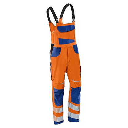 Artikelbild für KÜBLER® unisex Warnschutz-Latzhose REFLECTIQ orange, kornblau Größe 110, Artikelnummer 788005