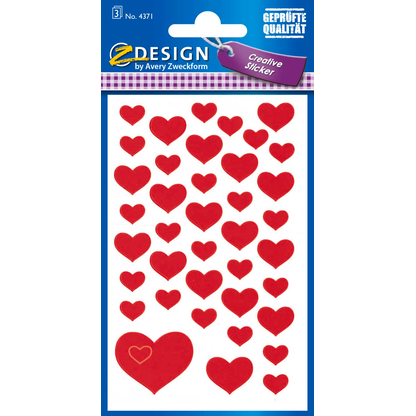 Artikelbild für AVERY Zweckform Aufkleber 4371 Herzen, 117 Etiketten, Artikelnummer 287877