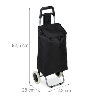 Artikelbild 2 für relaxdays Einkaufstrolley Kunstfaser schwarz 42,0 x 28,0 x 92,5 cm, Artikelnummer 644662
