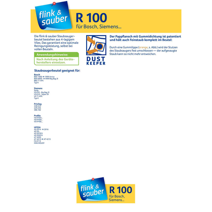 Artikelbild 2 für flink & sauber R 100 Staubsaugerbeutel, 4 St., Artikelnummer 539454