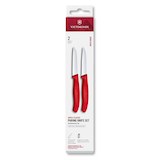 Artikelbild 1 für VICTORINOX Küchenmesser Swiss Classic silber, rot, Klinge: 8,0 cm, 2 St., Artikelnummer 636856