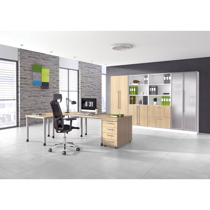 Artikelbild 6 für HAMMERBACHER Regalschrank Orbis, V7600/W/E/RE weiß, eiche 40,6 x 42,0 x 200,4 cm, 1 St., Artikelnummer 636744