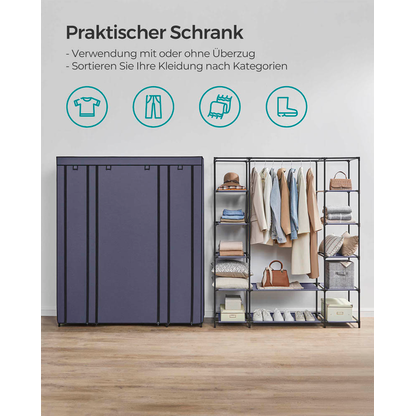 Artikelbild 5 für SONGMICS Stoffschrank, LSF003I02 blau 150,0 x 45,0 x 175,0 cm, 1 St., Artikelnummer 261311
