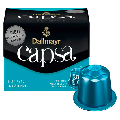 Artikelbild für Dallmayr Capsa LUNGO AZZURRO Kaffeekapseln, Arabica- und Robustabohnen 10 Stück, Artikelnummer 153662