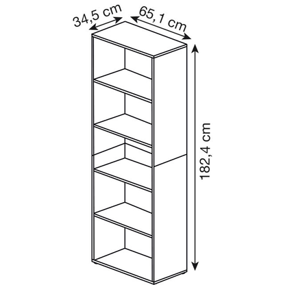Artikelbild 2 für MÖBELPARTNER Aktenregal weiß 65,1 x 34,5 x 182,4 cm, 1 St., Artikelnummer 857096