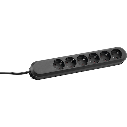 Artikelbild für BACHMANN SMART 6-fach Steckdosenleiste 3,0 m schwarz, Artikelnummer 185373