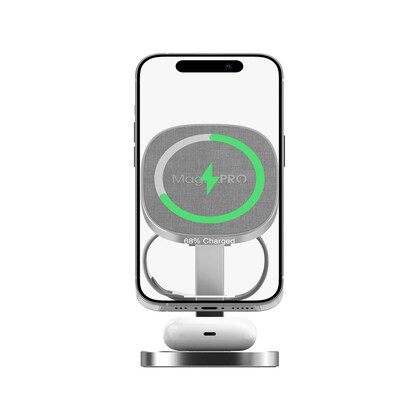 Artikelbild 3 für XLAYER MagFix Pro 3 in 1 Induktive Ladestation grau, 15 Watt, Artikelnummer 256137