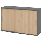 Artikelbild 1 für HAMMERBACHER Schiebetürenschrank, V1752S/G/E/RE eiche, grafit 1 Fachboden 120,0 x 40,0 x 74,8 cm, Artikelnummer 377178