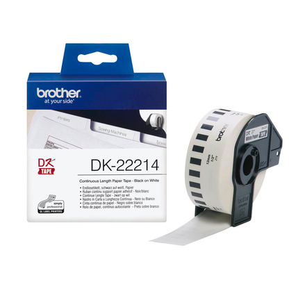 Artikelbild für brother Endlospapierrolle für Etikettendrucker DK22214 weiß, 12,0 mm, 1 x 1 Etiketten, Artikelnummer 639203