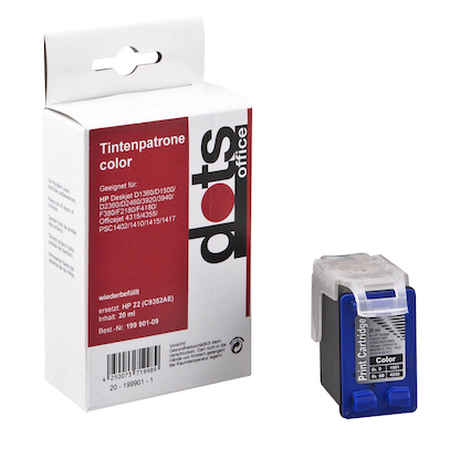 Artikelbild für dots color Druckerpatrone kompatibel zu HP 22 (C9352AE), Artikelnummer 199901
