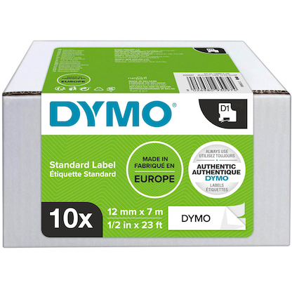 Artikelbild 2 für DYMO Schriftbänder D1 45013 2093097 ( 10 X S0720530), 12 mm, schwarz auf weiß, 10 St., Artikelnummer 918230