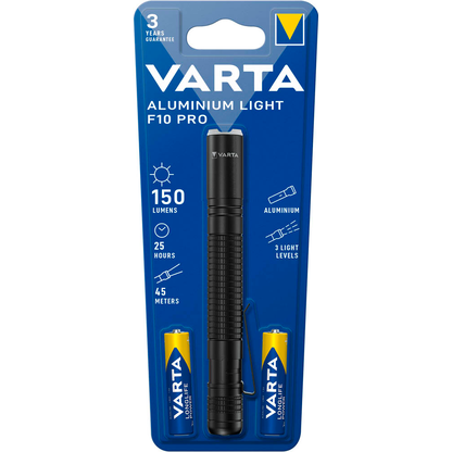 Artikelbild für VARTA Aluminuim Light F10 Pro LED Taschenlampe schwarz 13,3 cm, 150 Lumen, 1 St., Artikelnummer 775753