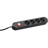 Artikelbild 1 für BACHMANN SMART 4-fach Steckdosenleiste mit Schalter 1,5 m schwarz, Artikelnummer 185391