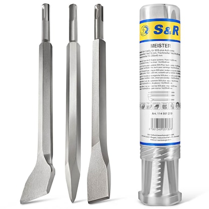 Artikelbild für S&R Meißel-Set SDS-plus, 3-teilig, Artikelnummer 316408