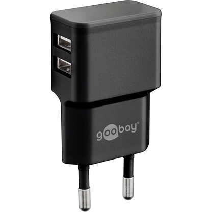 Artikelbild 2 für goobay Ladekabel mit Adapter schwarz, Kabellänge: 1,0 m, 12 Watt, Artikelnummer 557068