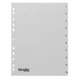 Artikelbild 1 für büroplus Ordnerregister DIN A4 Vollformat 1-10 grau 10-teilig, 1 Satz, Artikelnummer 839183