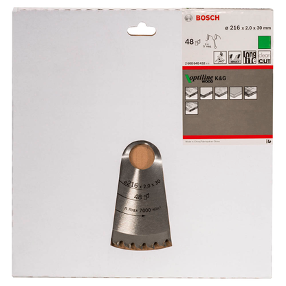Artikelbild 2 für BOSCH Optiline Wood Kreissägeblatt 216,0 mm, 48 Zähne, 1 St., Artikelnummer 452927