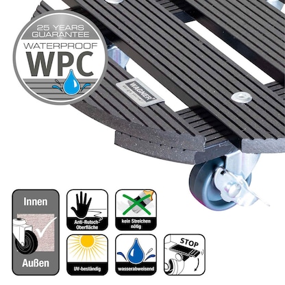 Artikelbild 6 für WAGNER® design yourself Pflanzenroller WPC GH 0525 Kunststoff, Ø 29,0 cm anthrazit rund, 1 St., Artikelnummer 419927