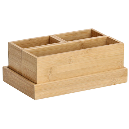 Artikelbild 4 für Zeller Schreibtisch-Organizer 4tlg-Set natur Bambus 3 Fächer 28,0 x 17,7 x 11,0 cm, Artikelnummer 685273