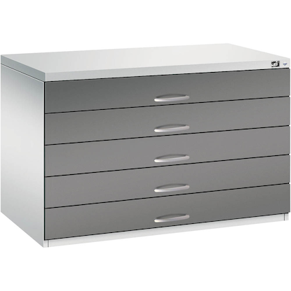 Artikelbild 4 für CP 7100 Planschrank lichtgrau, stahlgrau 5 Schubladen 110,0 x 76,5 x 76,0 cm, 1 St., Artikelnummer 682447