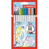 Artikelbild 1 für STABILO Pen 68 brush Brush-Pens farbsortiert, 12 St., Artikelnummer 272274