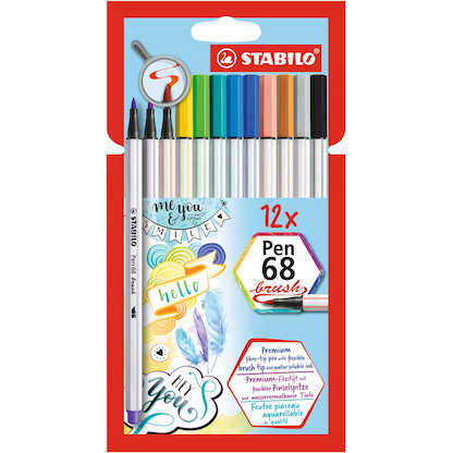 Artikelbild für STABILO Pen 68 brush Brush-Pens farbsortiert, 12 St., Artikelnummer 272274