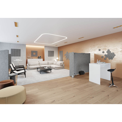 Artikelbild 3 für HAMMERBACHER Akustik-Trennwand, grau 100,0 x 180,0 cm, 1 St., Artikelnummer 778692